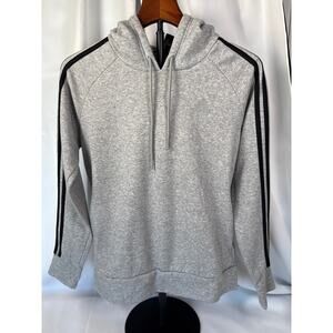 Adidas Womens Classic Gray Hoodie Black 3-Stripe Logo  Athleisure Small NWOT